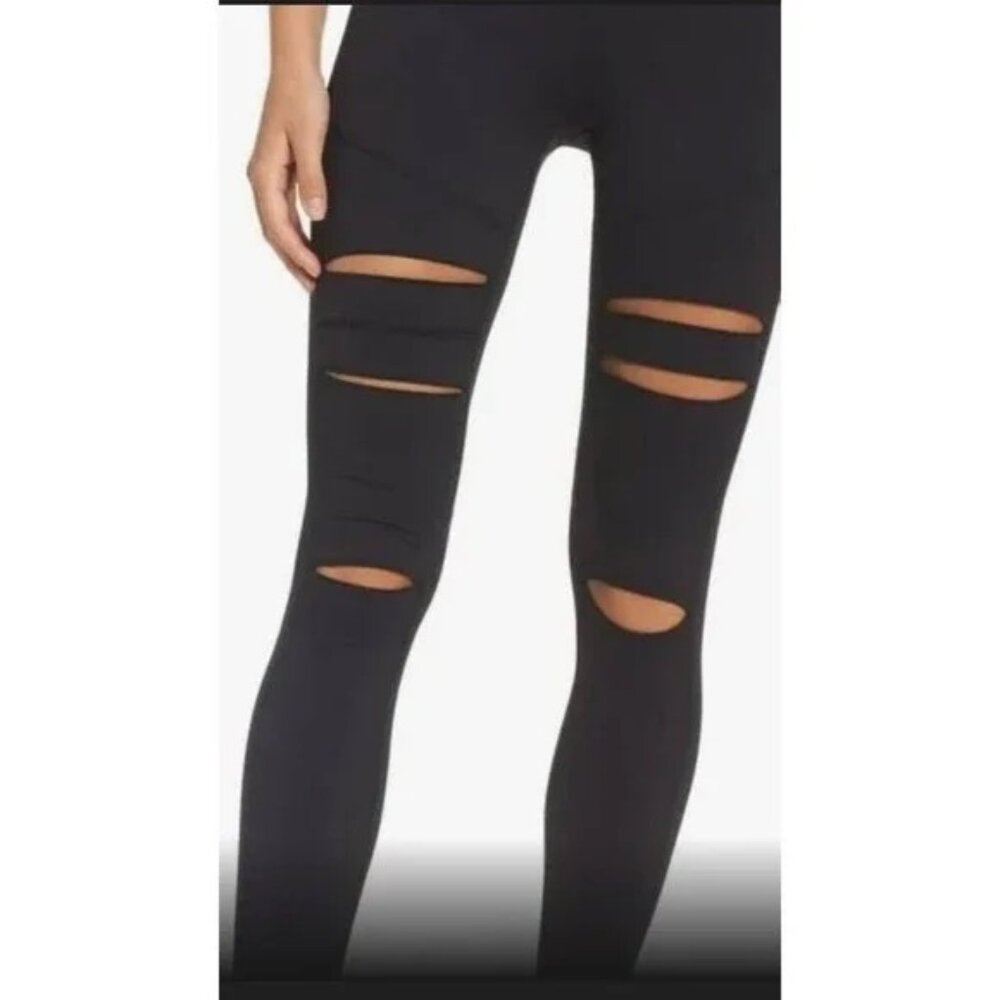 Z by Zella Cece High Waisted Open Knee Slashed Leggings Size M